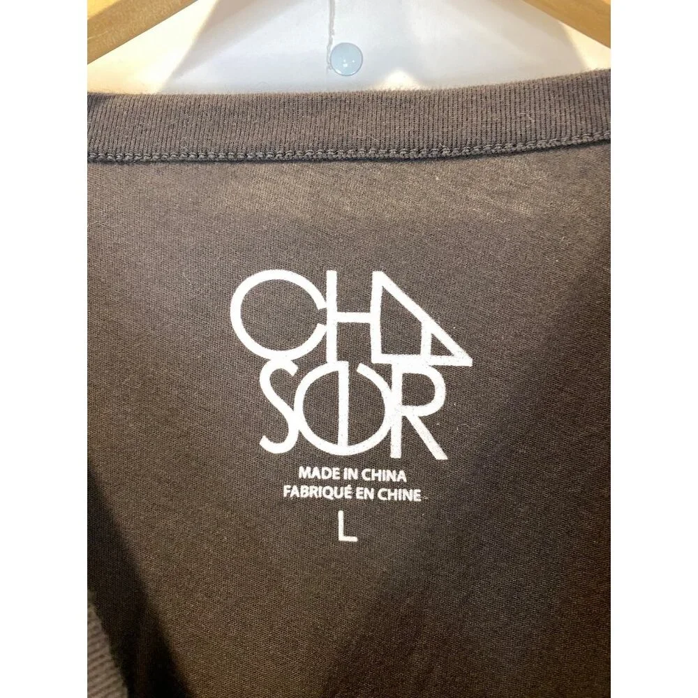 Chaser Long Midi Tee T Shirt Dress Gray AC/DC Size Large Gray Short Sleeve - Picture 6 of 7